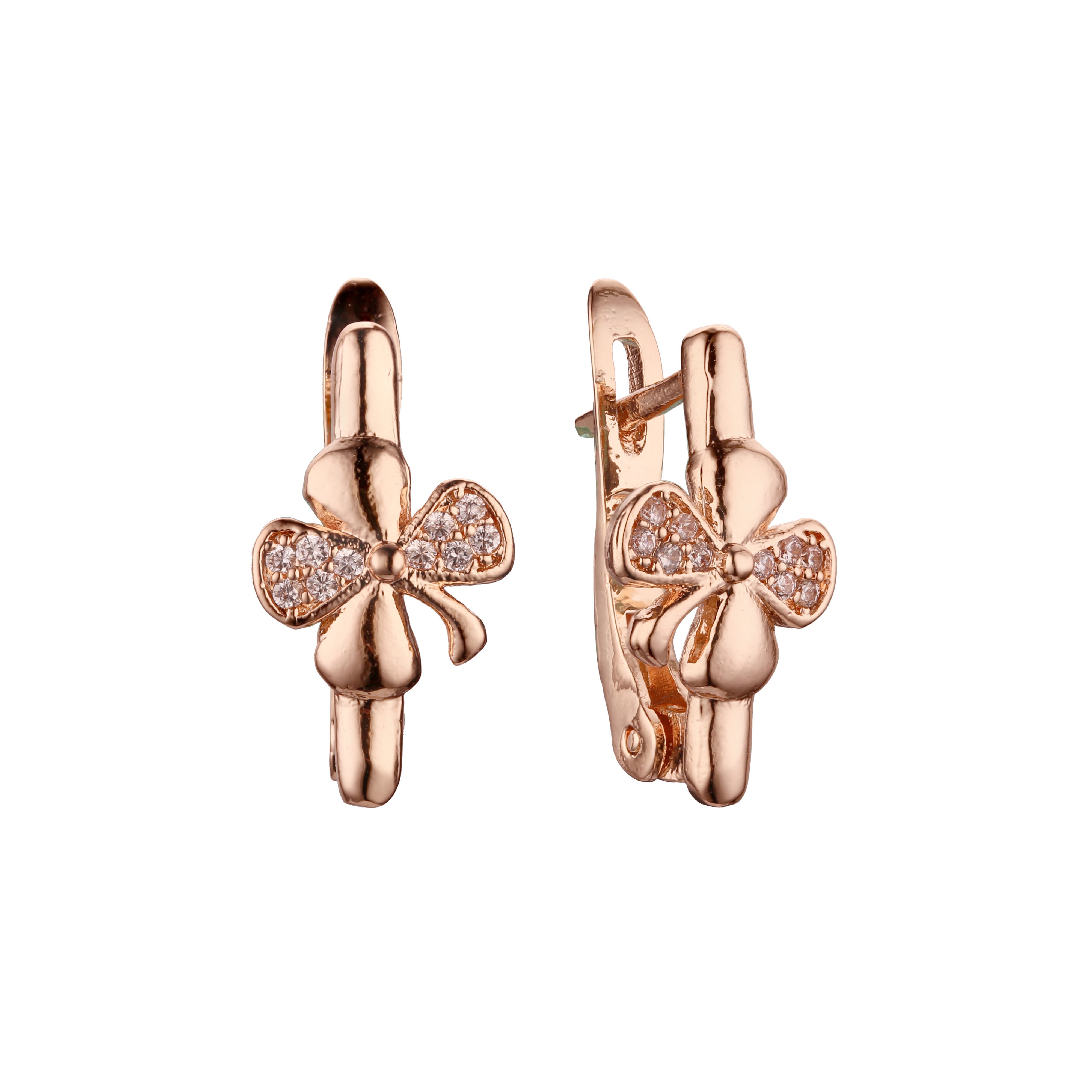 Rose Gold clover earrings