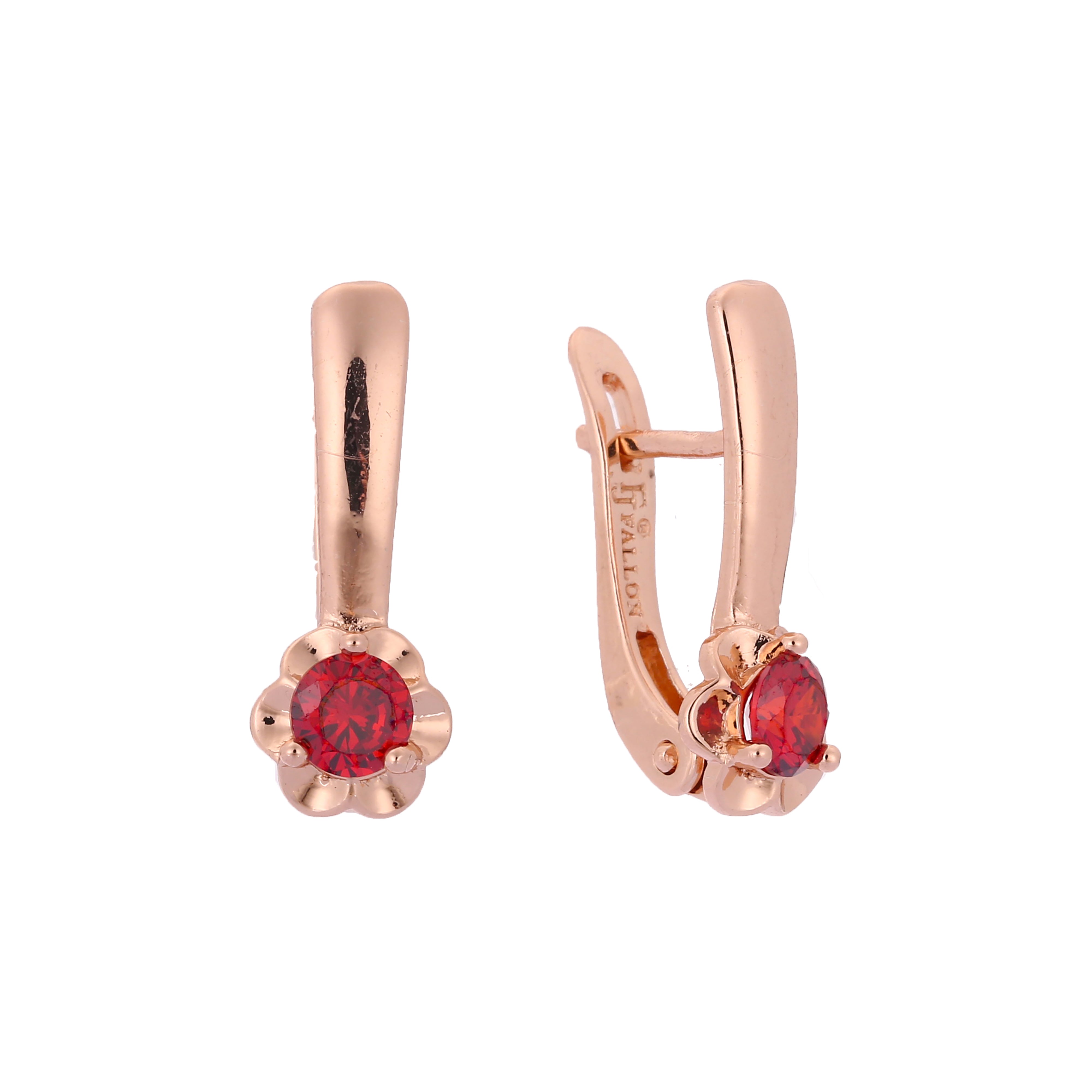 Solitaire earrings in 14K Gold, Rose Gold plating colors