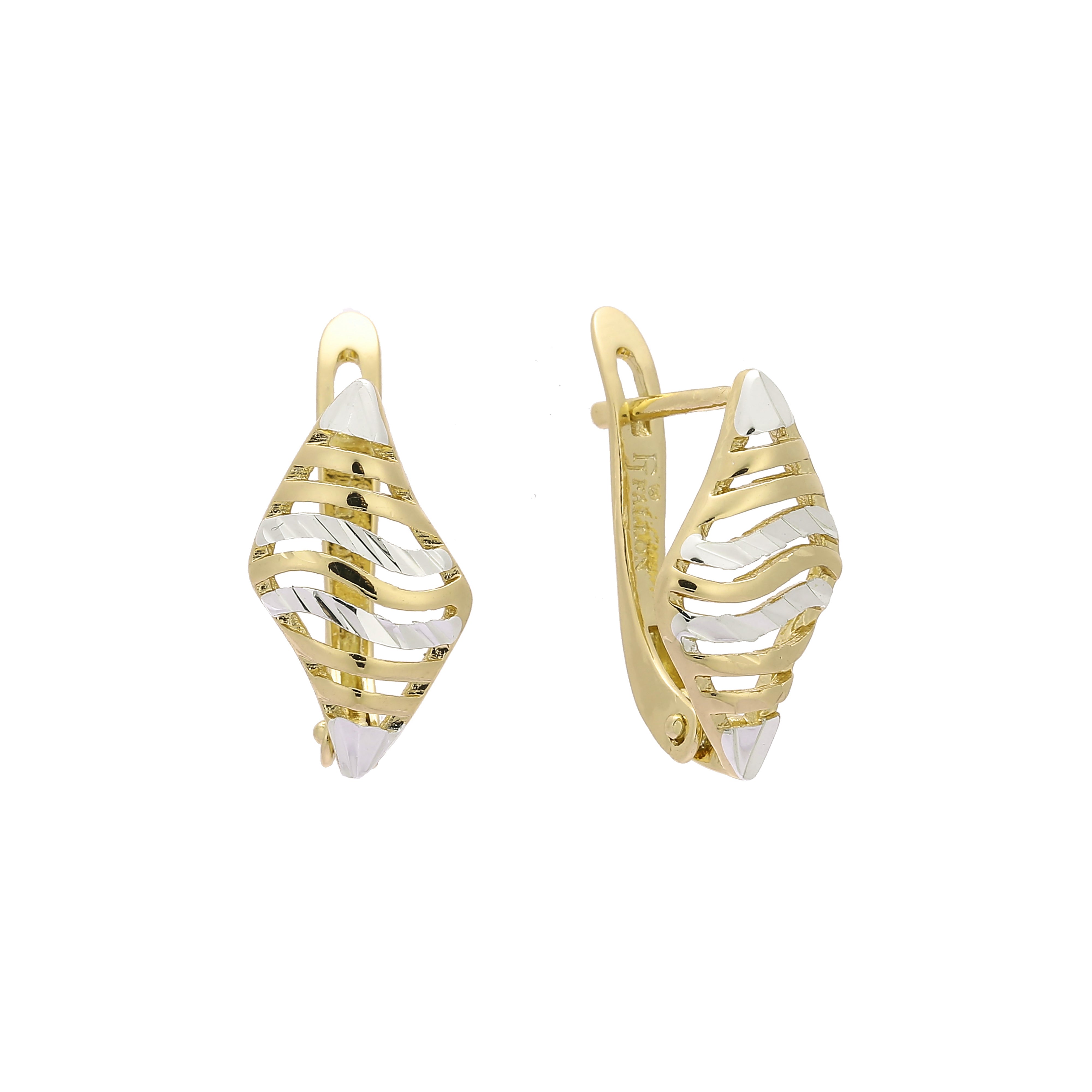 Earrings in 14K Gold, Rose Gold, two tone plating colors