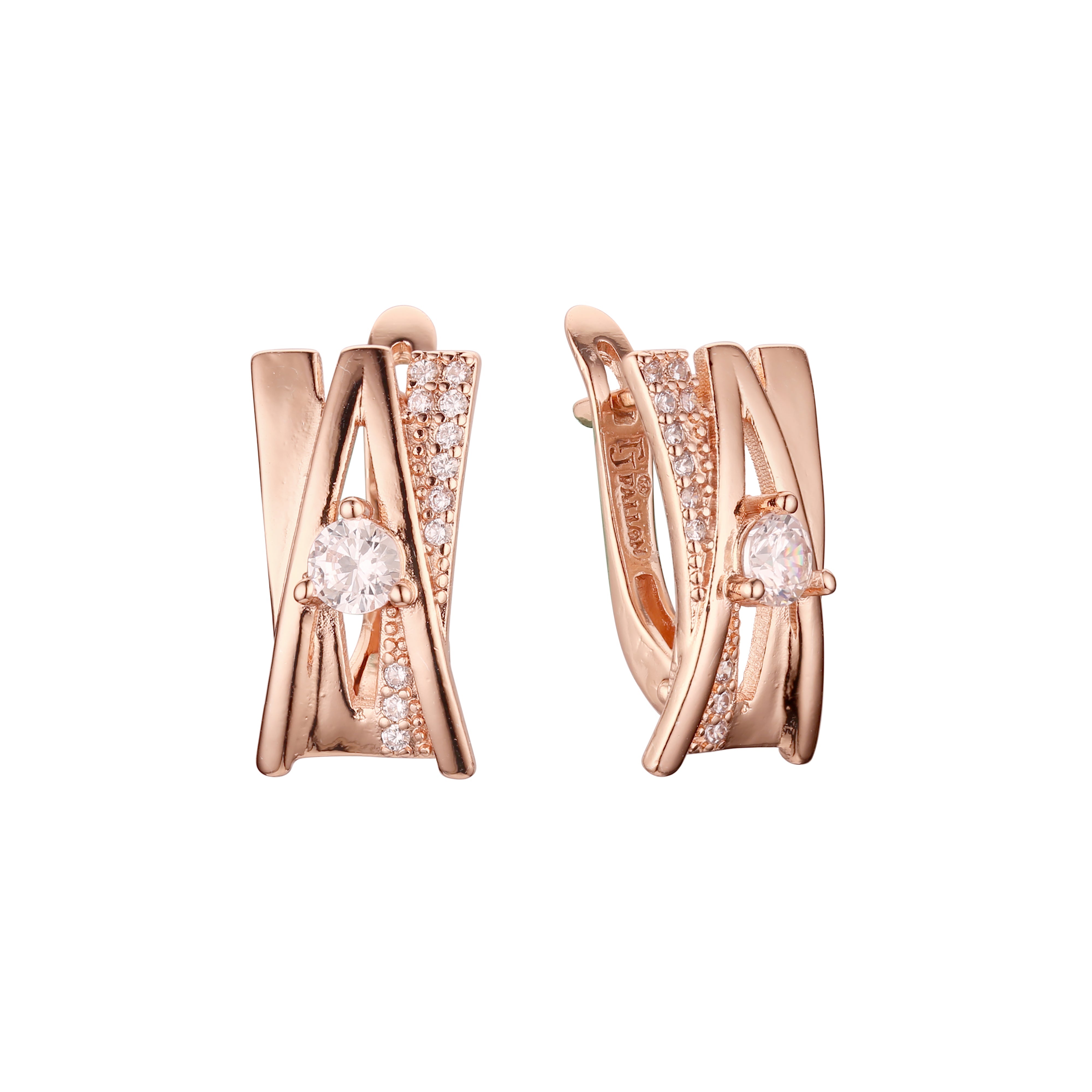 Earrings in Rose Gold, two tone plating colors