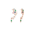 Star and colorful cluster CZ Rose Gold stud earrings