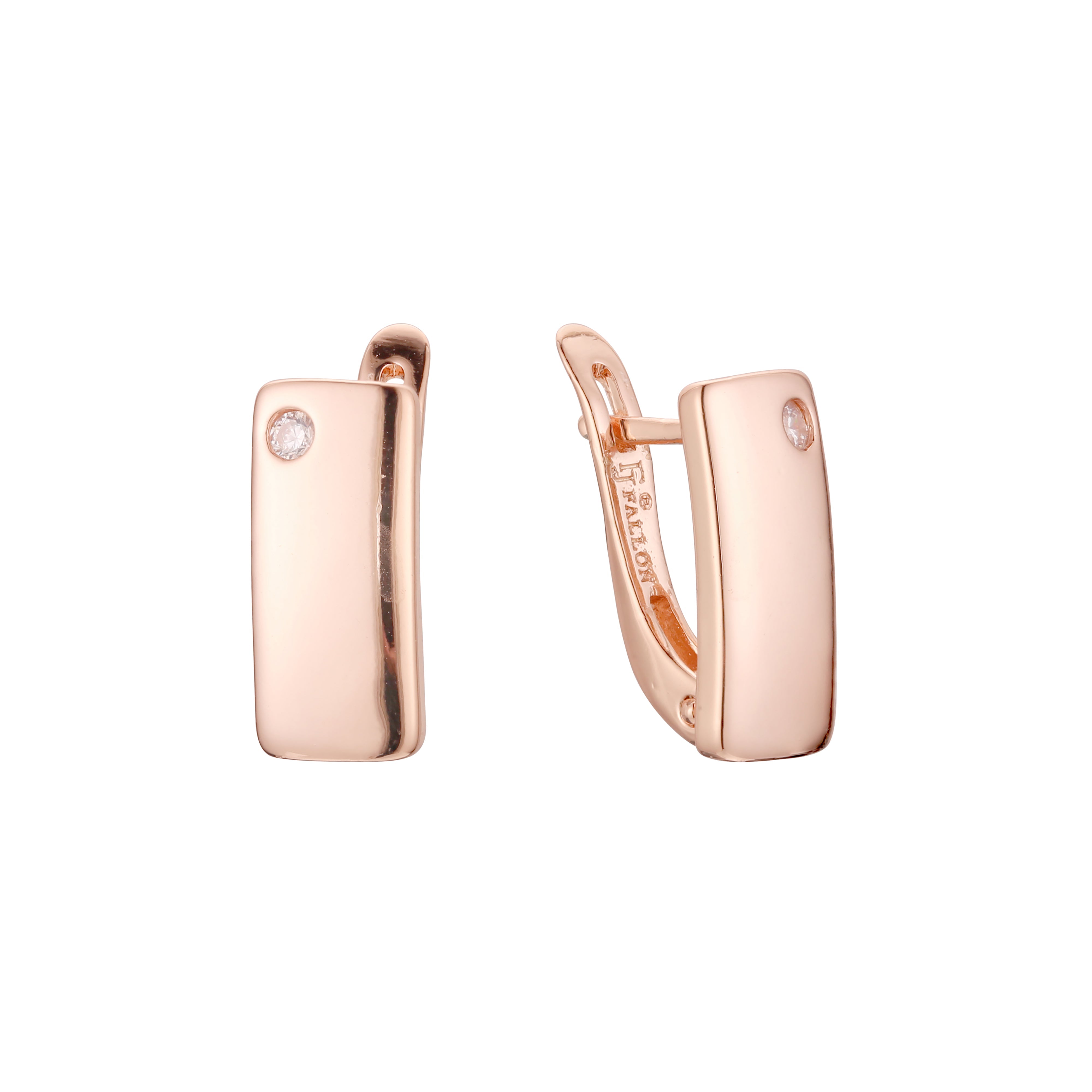 Solitaire earrings in 14K Gold, Rose Gold plating colors