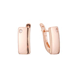 Solitaire earrings in 14K Gold, Rose Gold plating colors