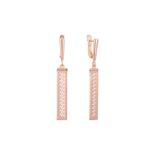 Brincos altos em ouro 14K, cores banhadas a ouro rosa