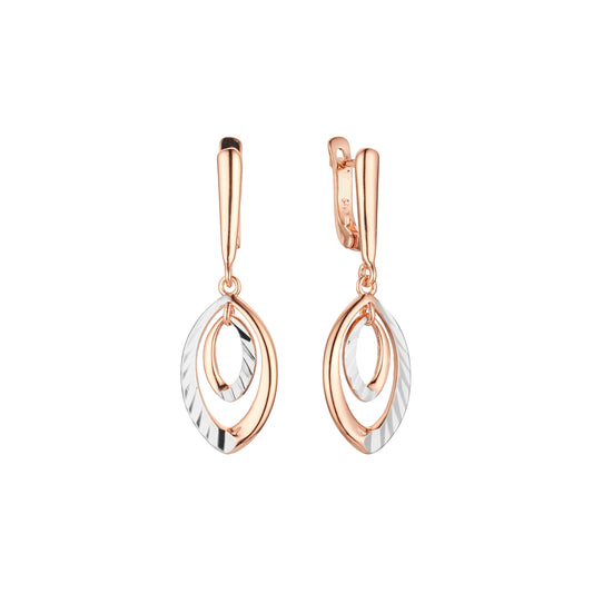 Earrings in Rose Gold, two tone plating colors