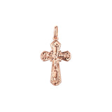 Catholic Maltese Cross Rose Gold two tone, 14K Gold pendant