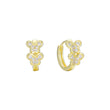 Pendientes huggie de oro de 14 quilates con racimo de mariposas dobles