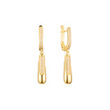 Brincos Cluster cz drop ouro 14K, ouro 18K, ouro rosa