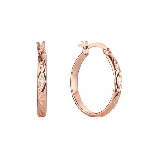 Brinco de argola em ouro 14K, cores banhadas a ouro rosa