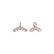 Five stones cluster huggie earrings in in 14K Gold, Rose Gold plating colors