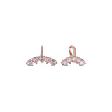 Five stones cluster huggie earrings in in 14K Gold, Rose Gold plating colors