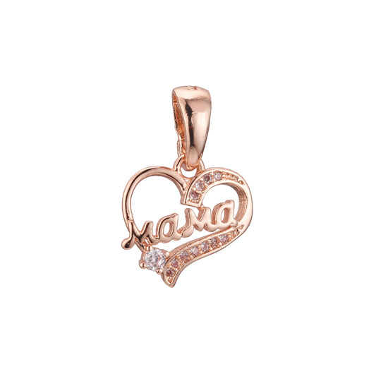 Mother mama pendant in Rose Gold two tone, 14K Gold plating colors