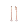 Aretes colgantes de perla alta en Oro 14K, oro rosa, baño de dos tonos