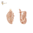 Filigree luxurious decorated ears shape Rose Gold earrings