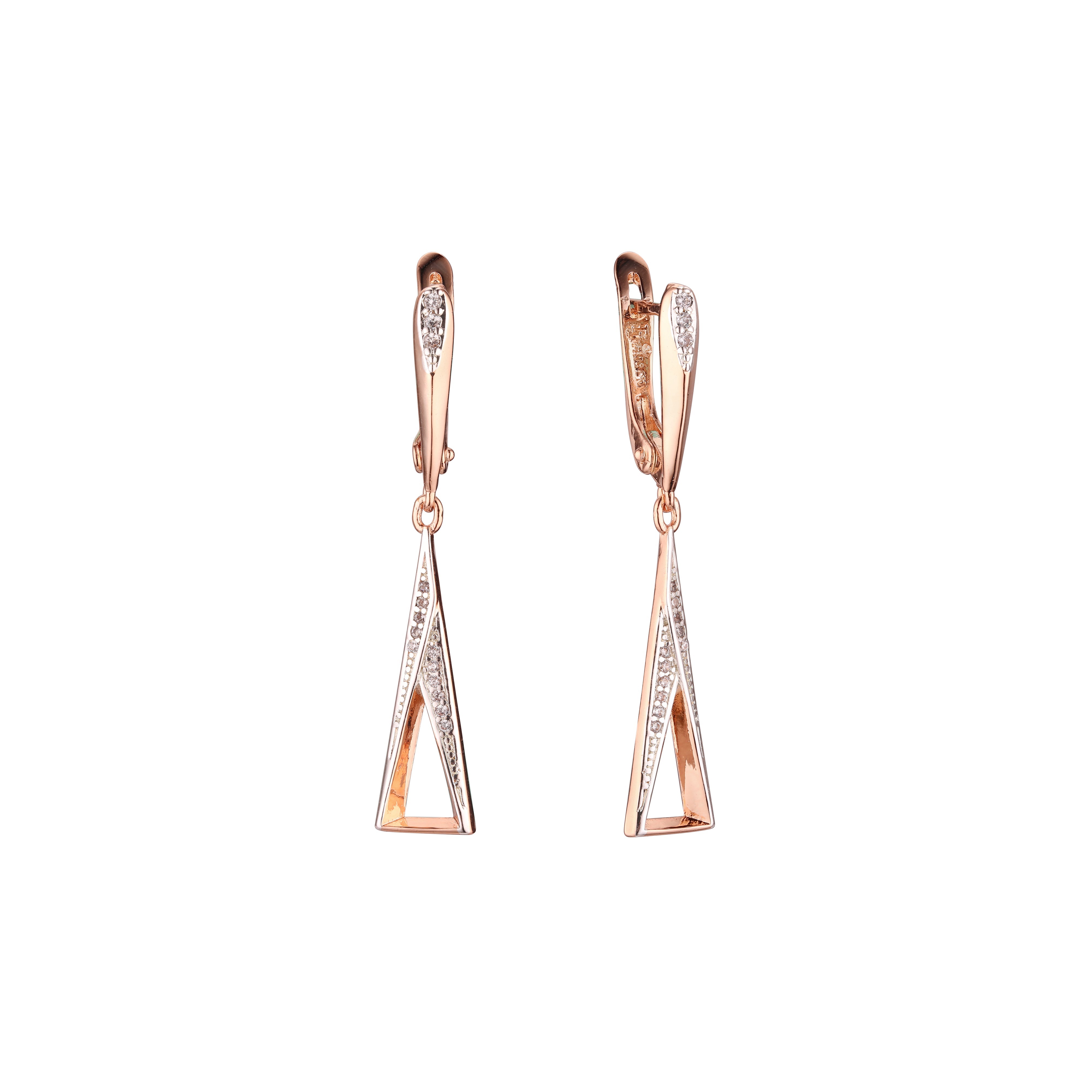 Rose Gold two tone earrings