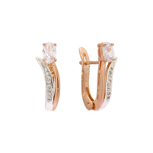 Earrings in Rose Gold, two tone plating colors