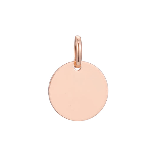 Colgante disco liso en Oro Rosa, baño de Oro 14K colores