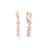 Four white CZs drop 14K Gold, 18K Gold, Rose Gold, White Gold Earrings