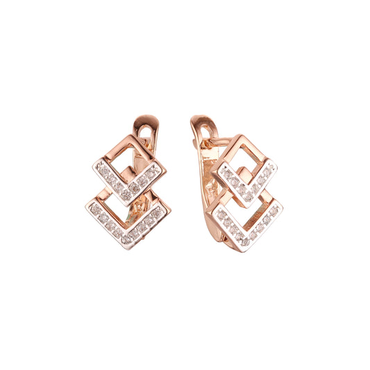 Earrings in Rose Gold, two tone plating colors