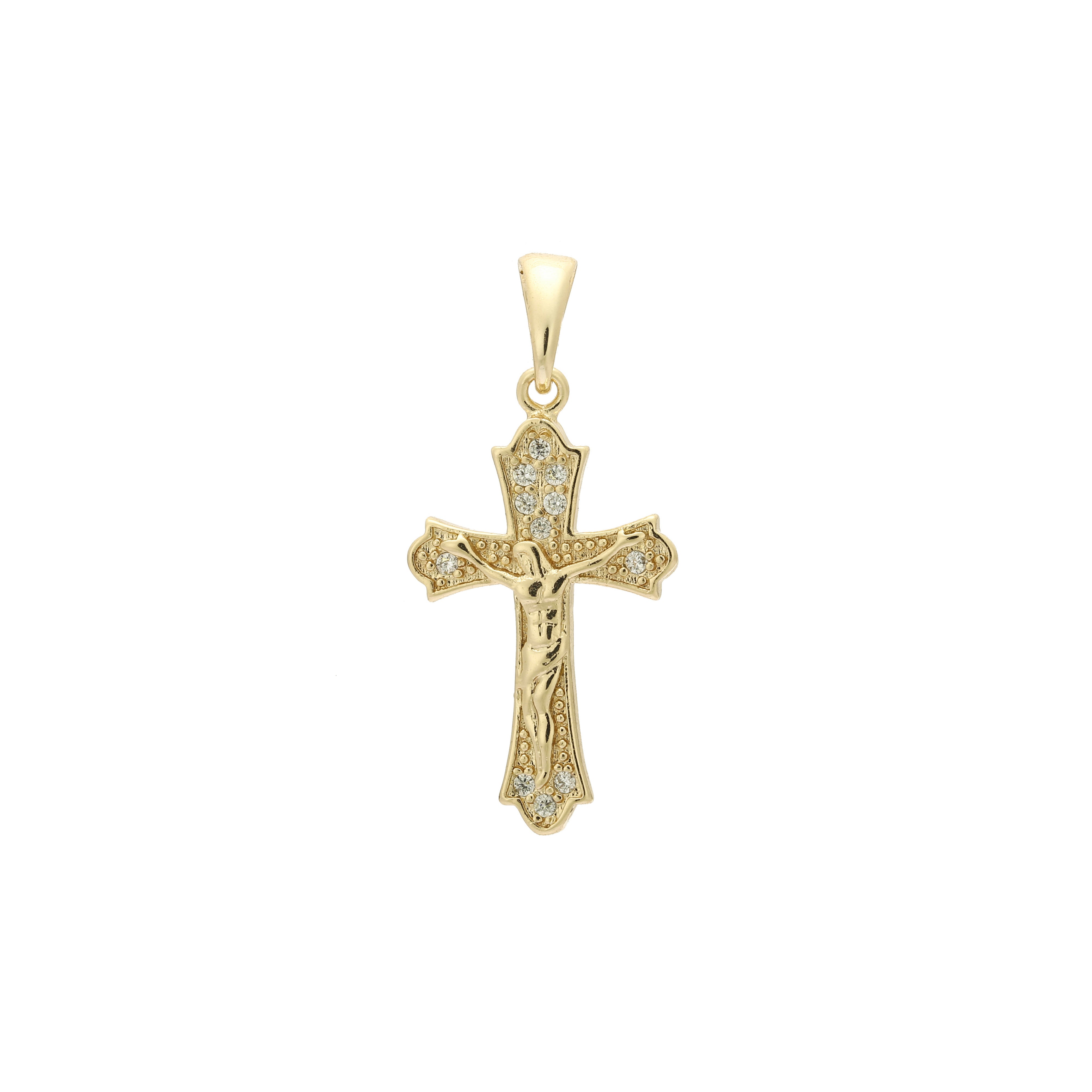 Colgante Cruz de Malta Católica en Oro Rosa y baño de Oro 14K colores