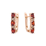 Rose Gold three stones earrings