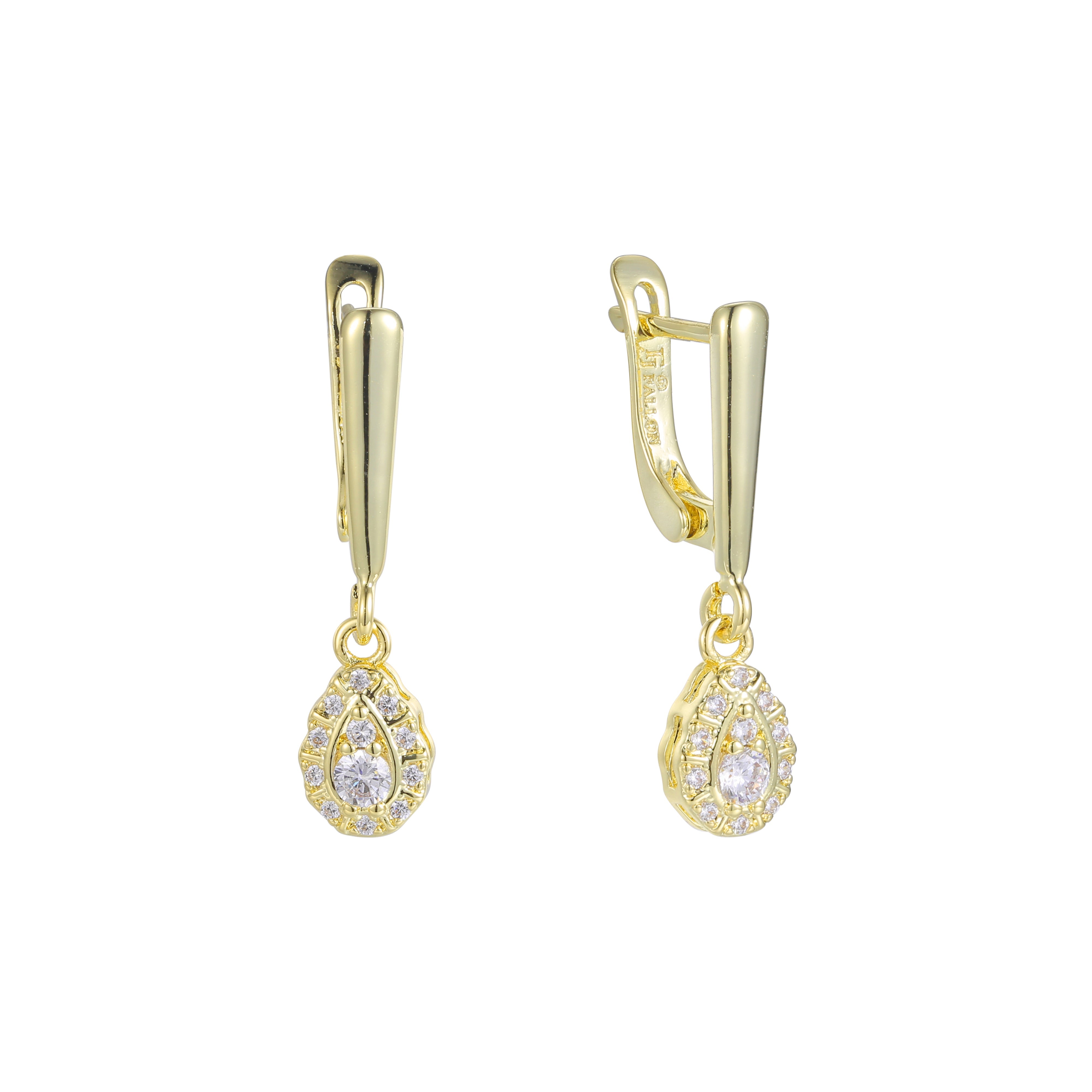 Drop earrings in 14K Gold, Rose Gold, two tone plating colors