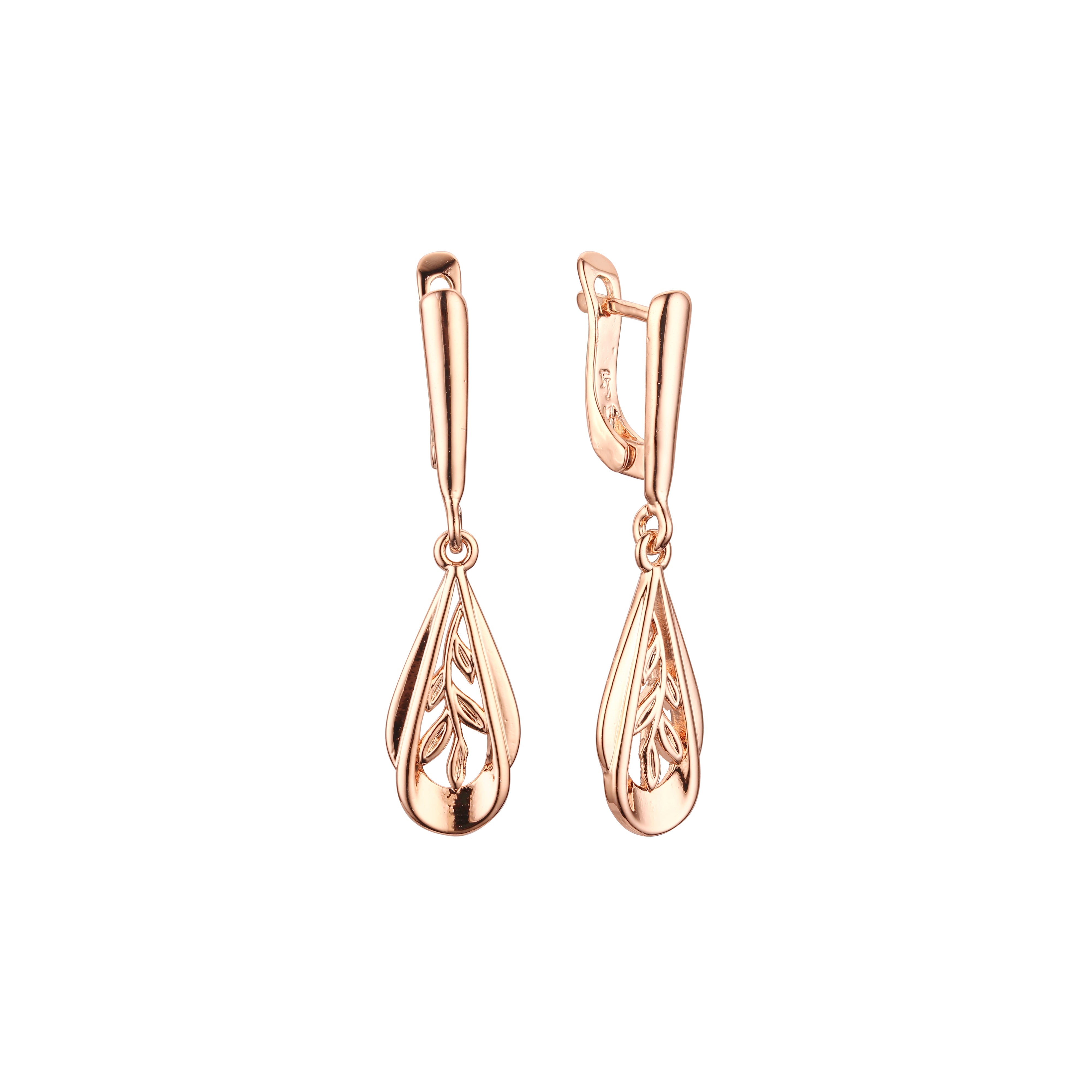 Earrings in Rose Gold, two tone plating colors