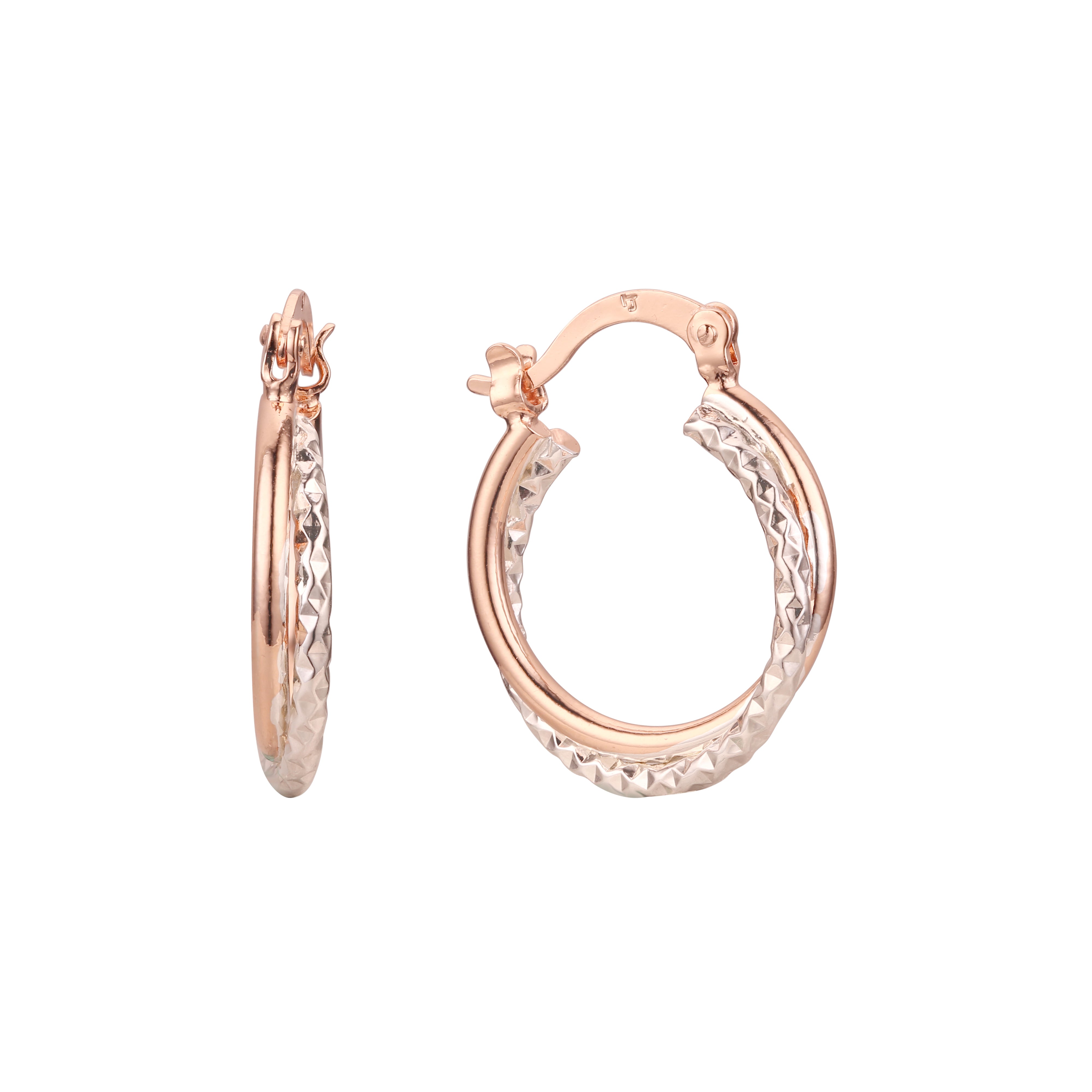 Rose Gold two tone earrings