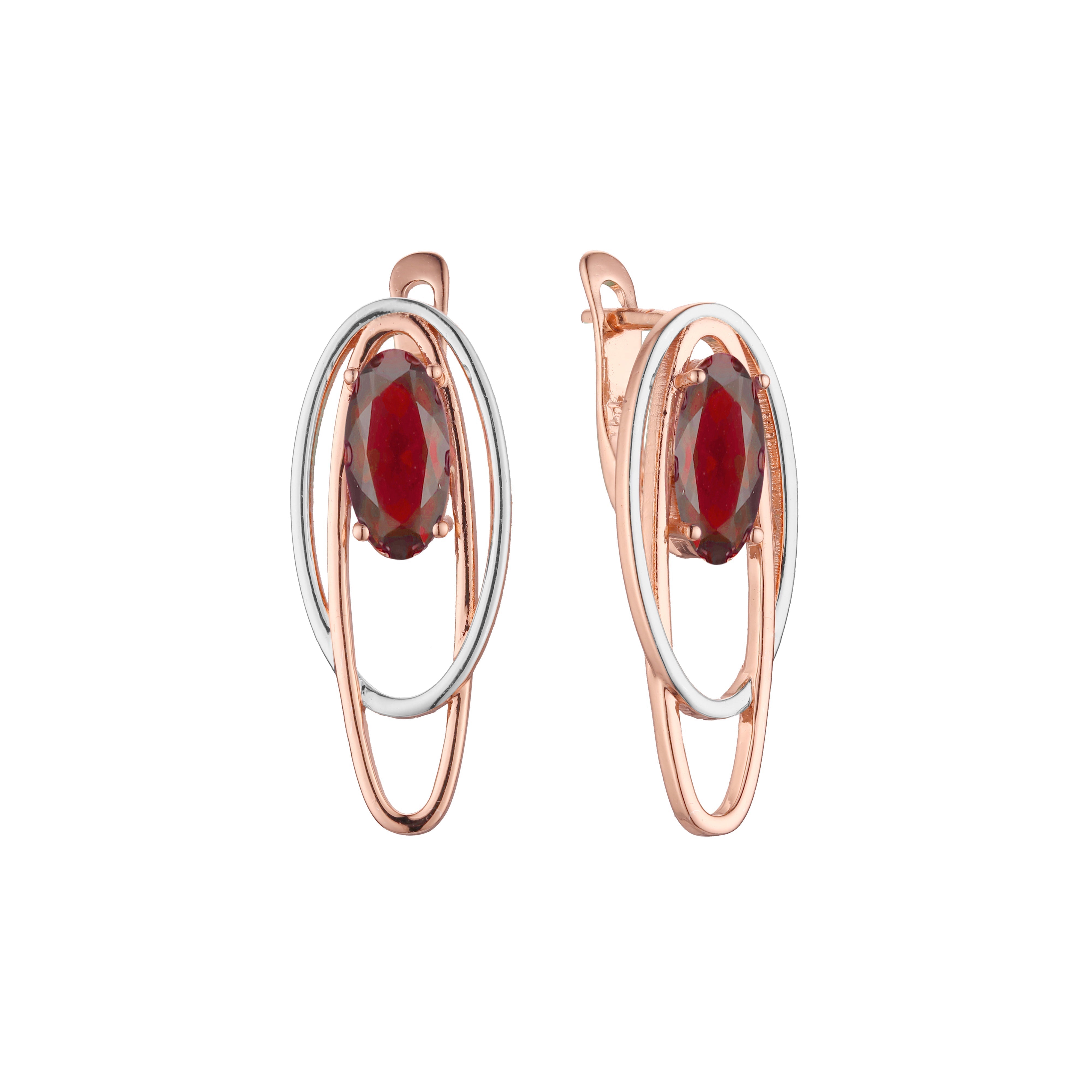 .Solitaire earrings in Rose Gold, two tone plating colors