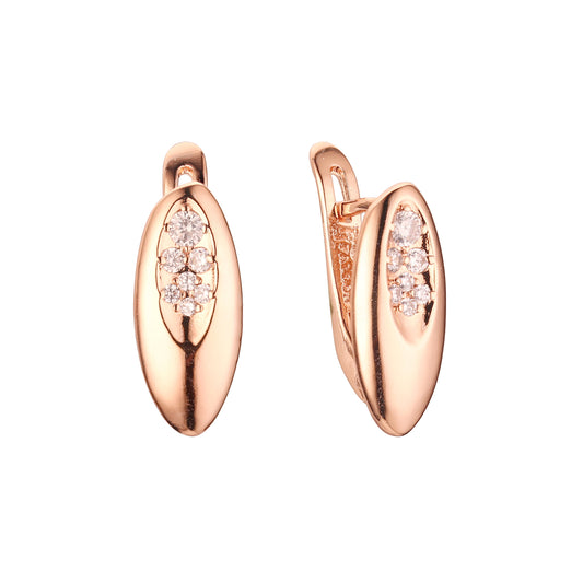 Earrings in Rose Gold, two tone plating colors