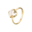 Solitaire triangle stone rings in 14K Gold, Rose Gold plating colors