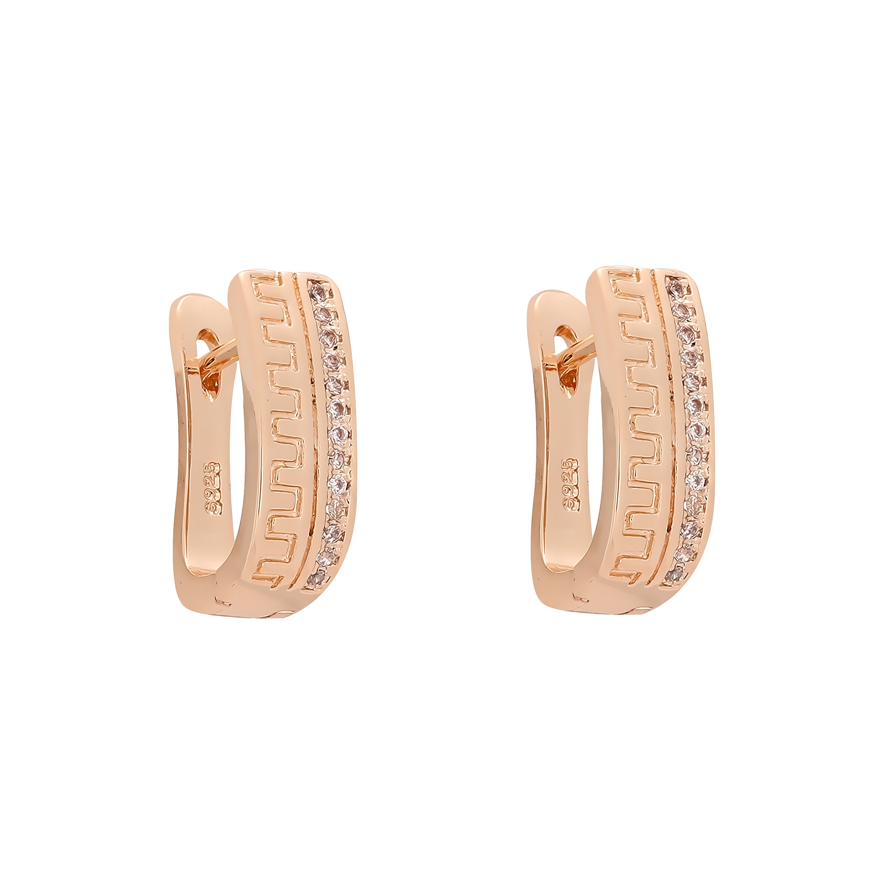 Aretes de meandro de oro de 14k