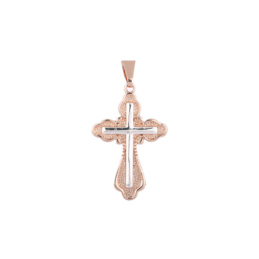 Rose Gold two tone cross pendant