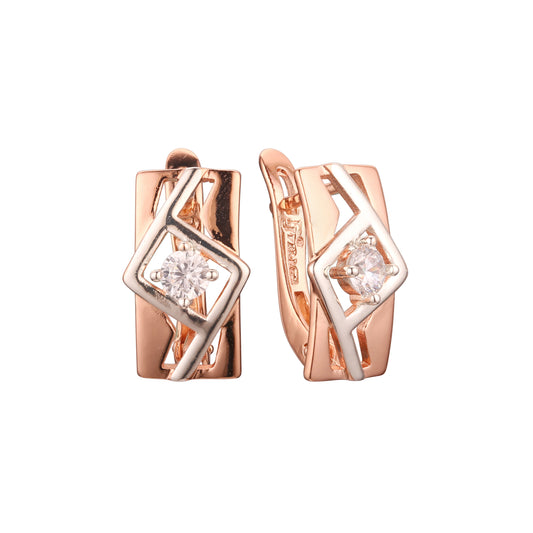 Rose Gold two tone earrings