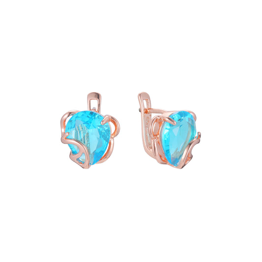 Embraced Big Colorful CZ Rose Gold earrings