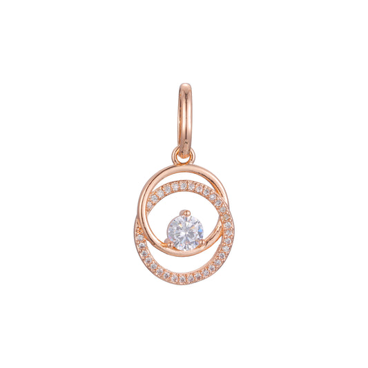 Pingente em ouro rosa, cores banhadas a ouro 14K