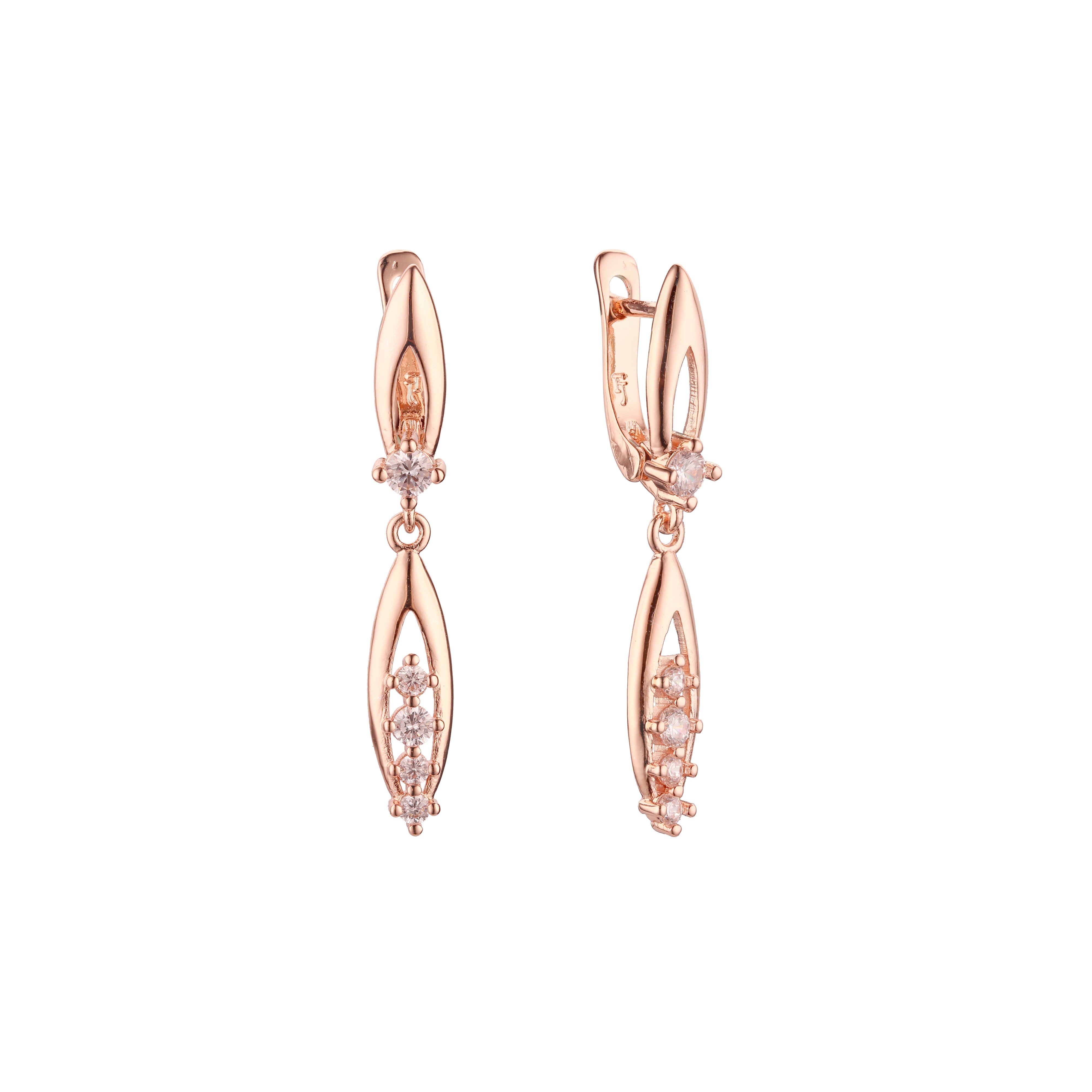 Pendientes de oro rosa