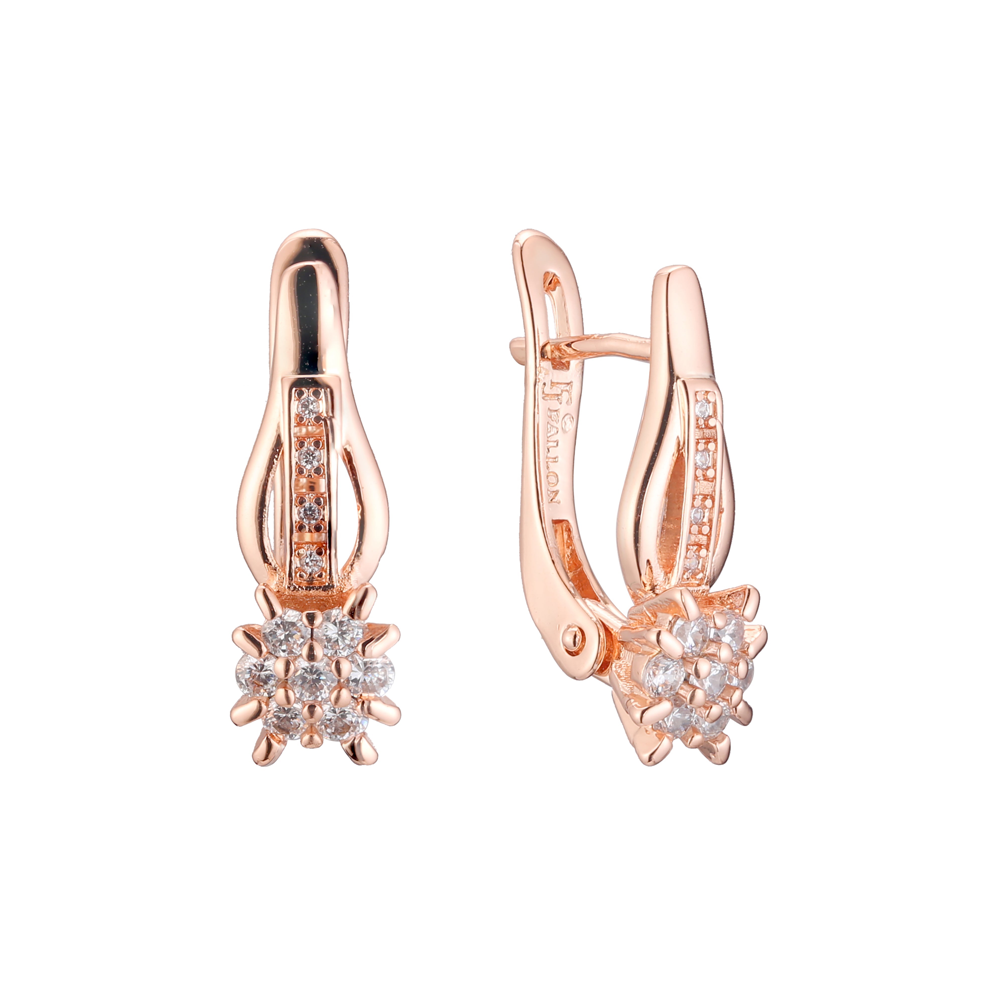 Earrings in 14K Gold, Rose Gold, two tone plating colors