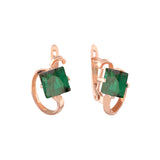 Solitaire Apple squared CZs Rose Gold earrings