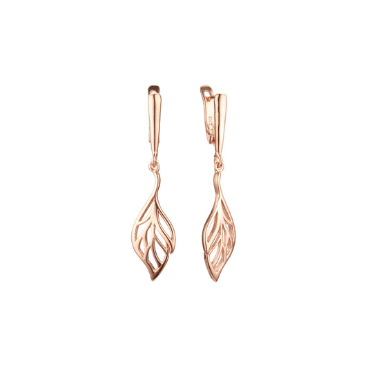 Rose Gold earrings with leaves