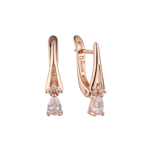 Cluster earrings in 14K Gold, Rose Gold plating colors