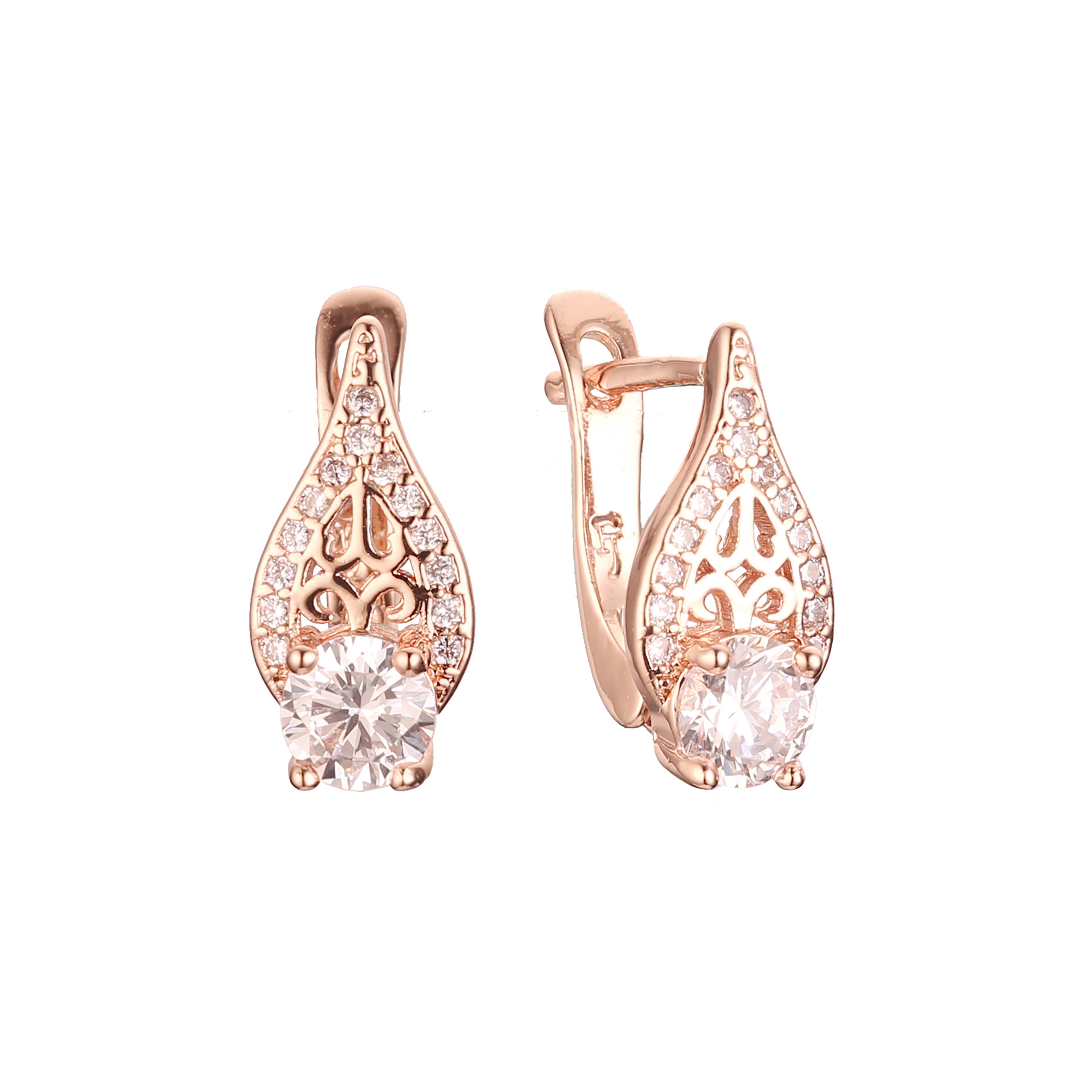 Pendientes de oro rosa