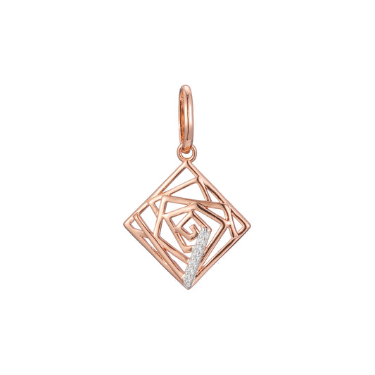 Pendant in Rose Gold two tone, 14K Gold plating colors