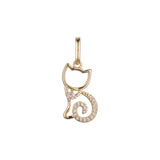 Cat animal pendant in Rose Gold, 14K Gold plating colors