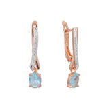 Solitaire drop cluster earrings plated in 14K Gold, Rose Gold, two tone