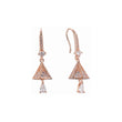 Aretes colgantes tipo candelabro con racimo de ganchos de alambre en Oro 14K, colores chapados en oro rosa