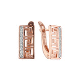 Aretes en Oro 14K, Oro Rosa, baño en dos tonos