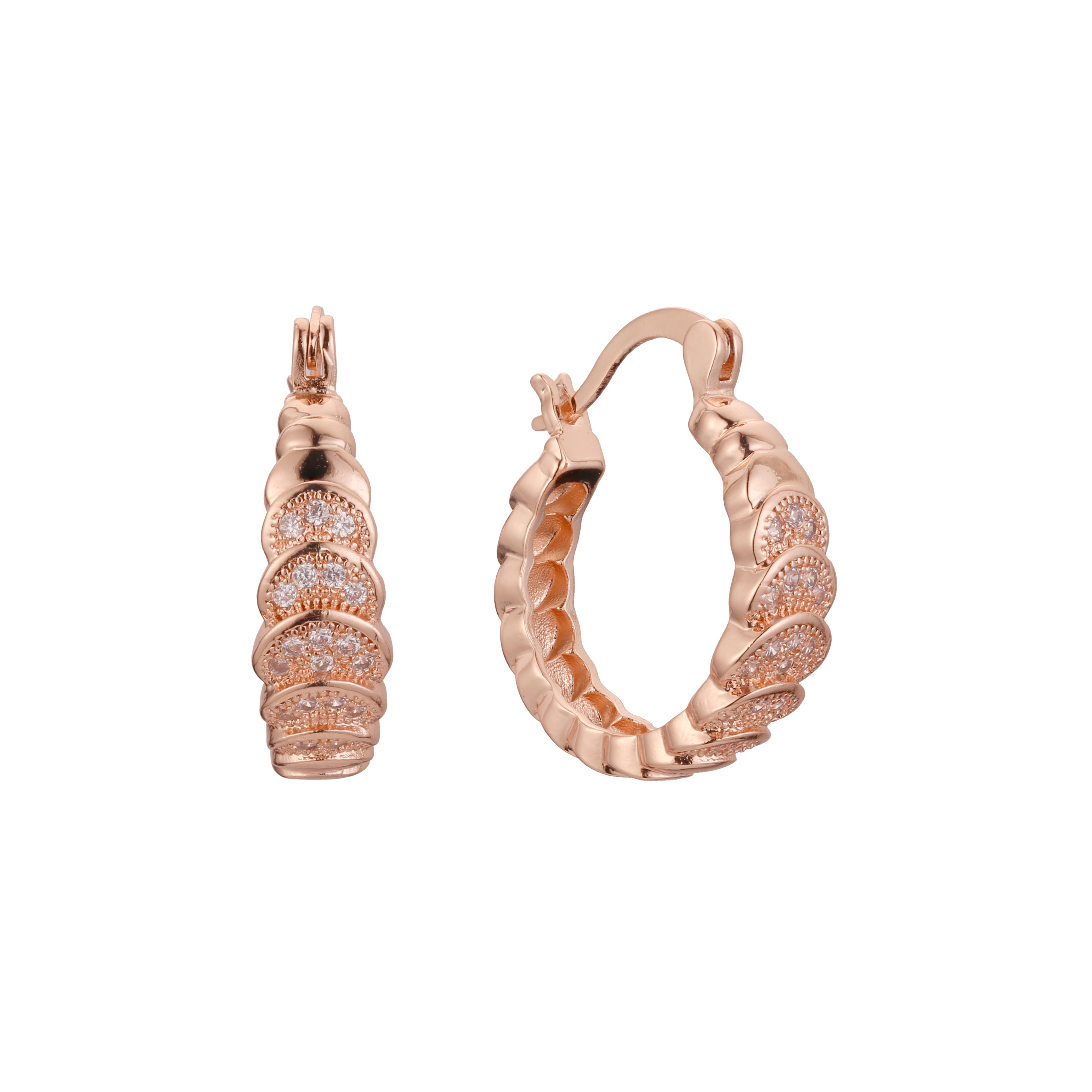 Hoop earrings in 14K Gold, Rose Gold plating colors