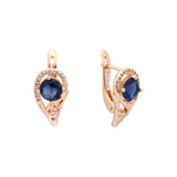 Rose Gold two tone solitaire round earrings