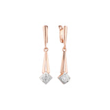 Solitaire earrings in 14K Gold, Rose Gold, two tone plating colors